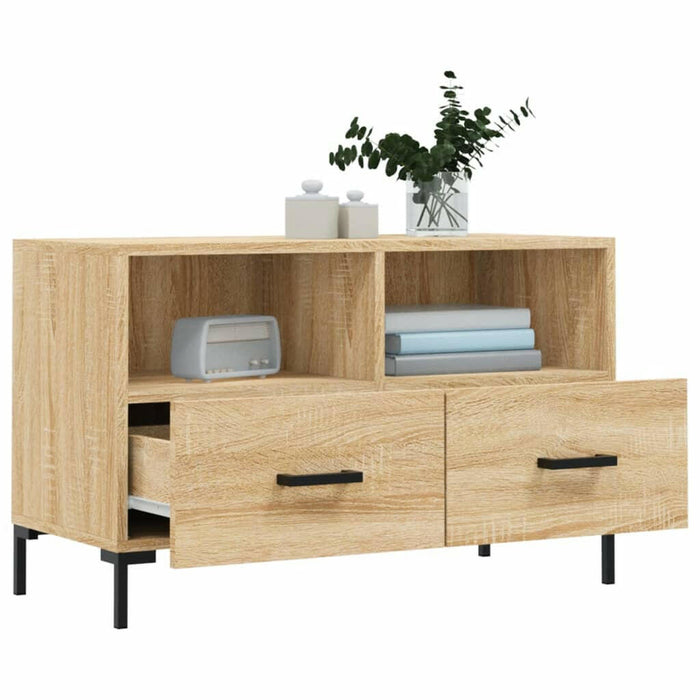 Tv-Meubel 80X36X50 Cm Bewerkt Hout Sonoma Eiken