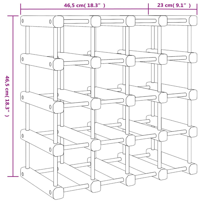 Wijnrek Voor Flessen 46,5X23X46,5 Cm Massief Grenenhout