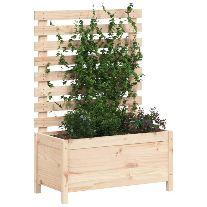 Plantenbak Met Rek 79X39,5X114 Cm Massief Grenenhout