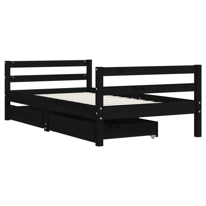 Kinderbedframe Met Lades Massief Grenenhout