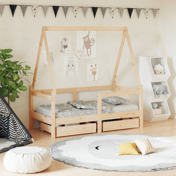 Kinderbedframe Massief Grenenhout