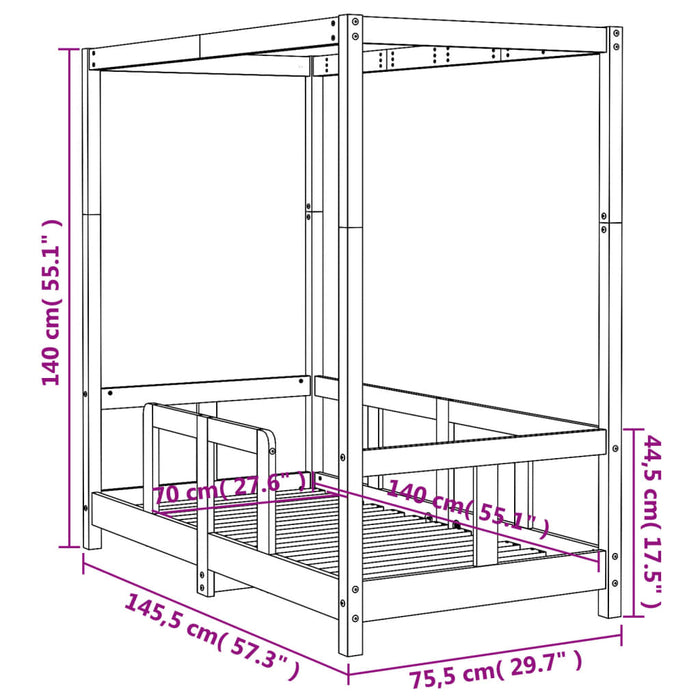 Kinderbedframe Massief Grenenhout