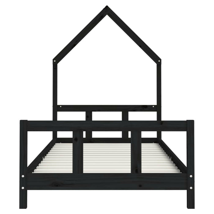 Kinderbedframe 90X200 Cm Massief Grenenhout Zwart