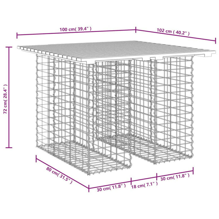 Tuinbank Schanskorfontwerp 100X102X72 Cm Massief Grenenhout