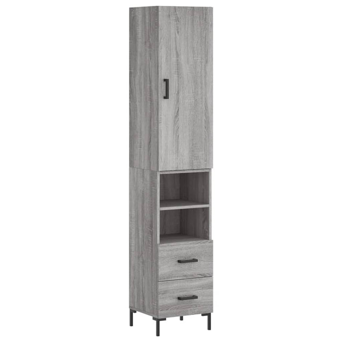 Hoge Kast 34,5X34X180 Cm Bewerkt Hout Eikenkleurig