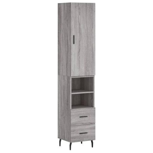 Hoge Kast 34,5X34X180 Cm Bewerkt Hout Eikenkleurig