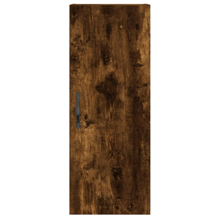 Hoge Kast 34,5X34X180 Cm Bewerkt Hout Gerookt Eikenkleurig