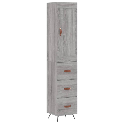 Hoge Kast 34,5X34X180 Cm Bewerkt Hout Eikenkleurig