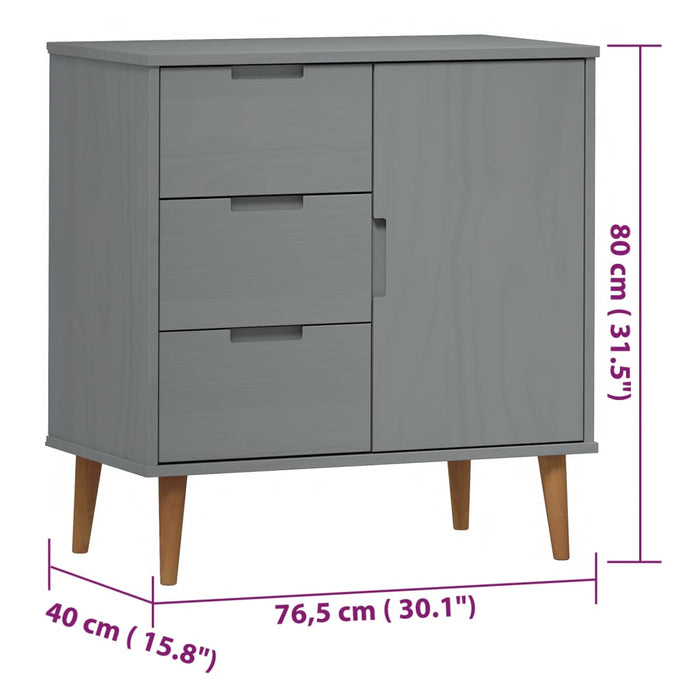 Dressoir Molde 76,5X40X80 Cm Massief Grenenhout