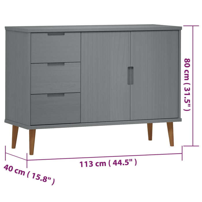 Dressoir Molde 113X40X80 Cm Massief Grenenhout