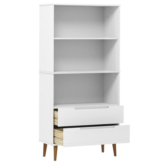 Boekenkast Molde 85X35X170,5 Cm Massief Grenenhout