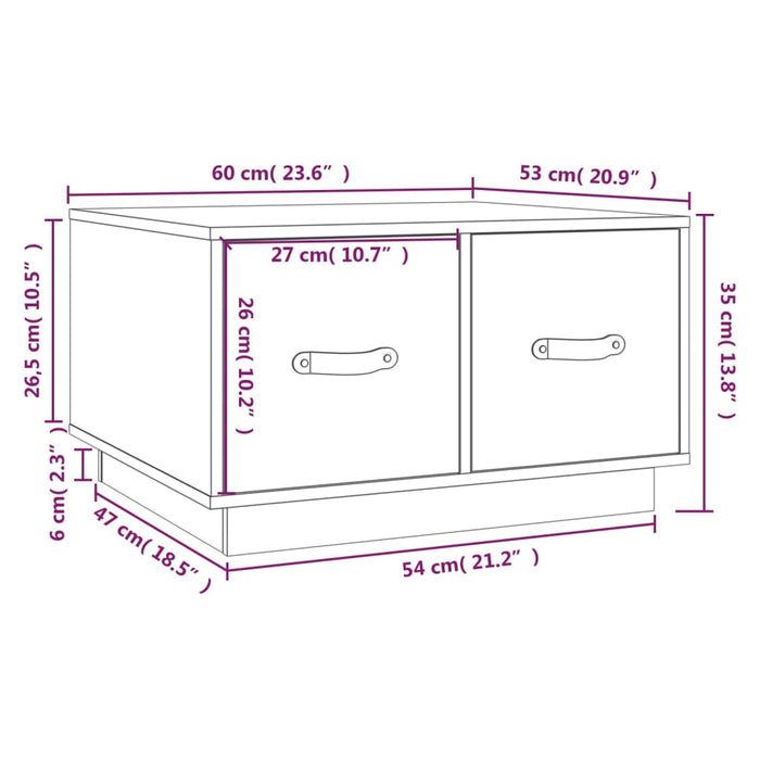 Salontafel 60X53X35 Cm Massief Grenenhout