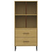 Boekenkast Met 2 Lades Oslo 60X35X128,5 Cm Massief Hout