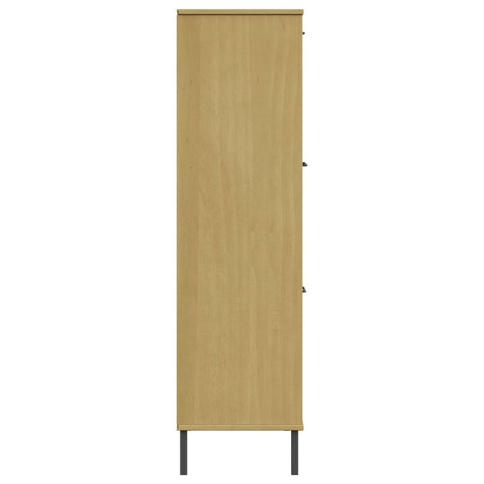 Boekenkast Met Metalen Poten Oslo 90X35X128,5 Cm Hout Bruin