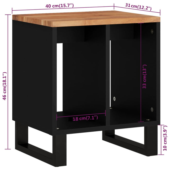 Bijzettafel 40X31X46 Cm Massief Acaciahout En Bewerkt Hout