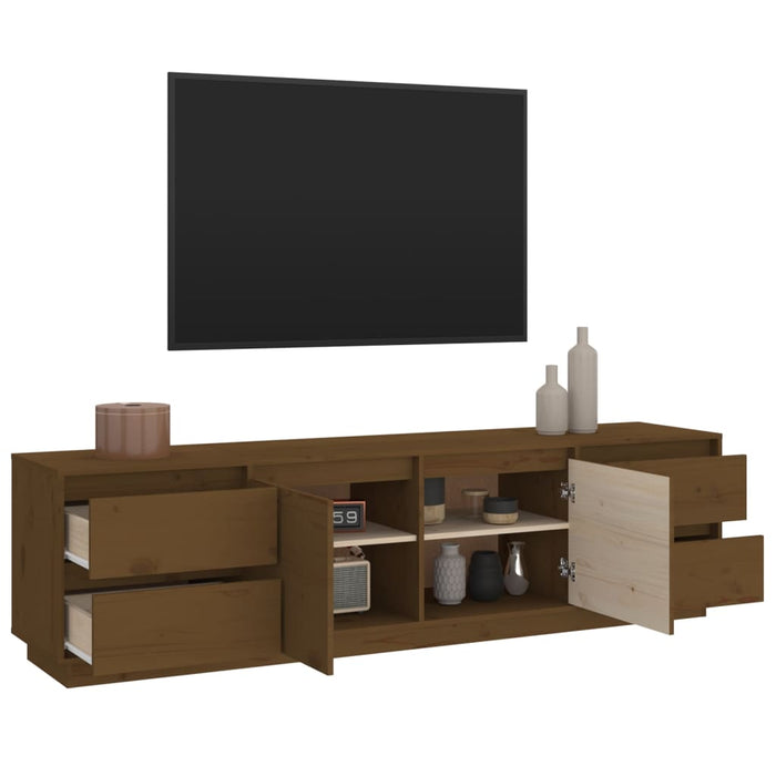 Tv-Meubel 176X37X47,5 Cm Massief Grenenhout