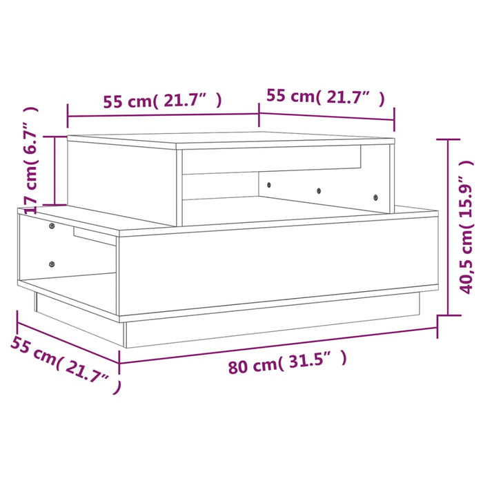 Salontafel 80X55X40,5 Cm Massief Grenenhout