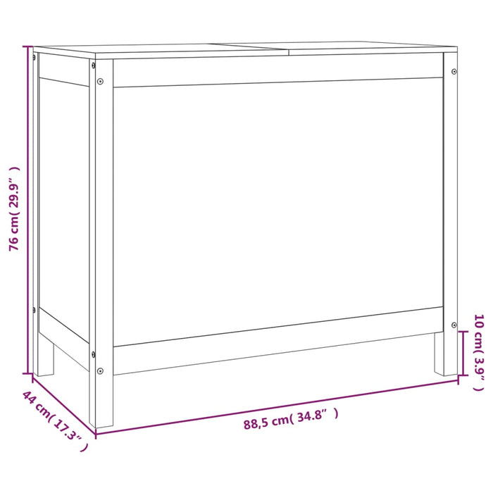 Wasmand 88,5X44X76 Cm Massief Grenenhout