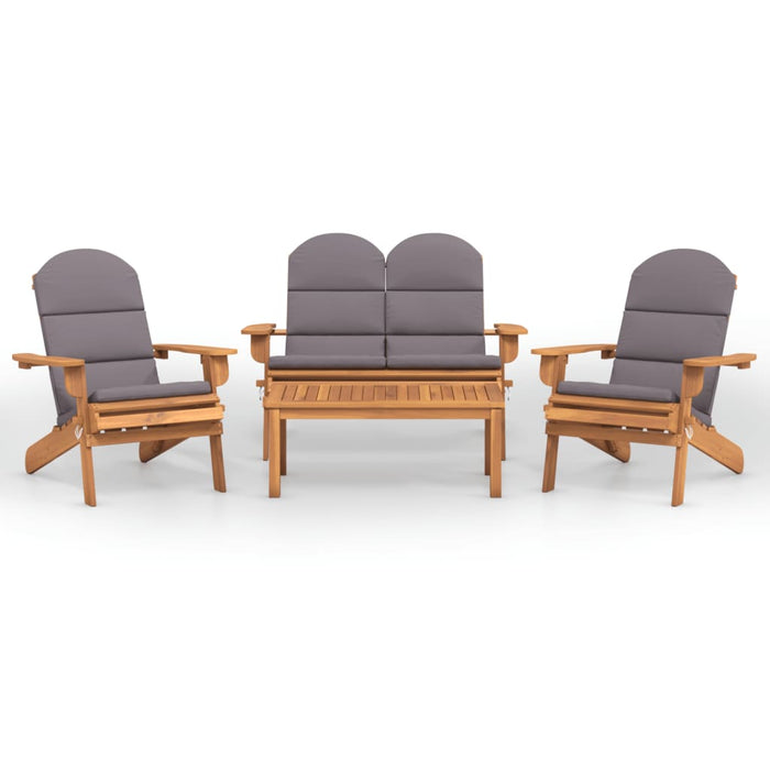 4-Delige Loungeset Adirondack Massief Acaciahout