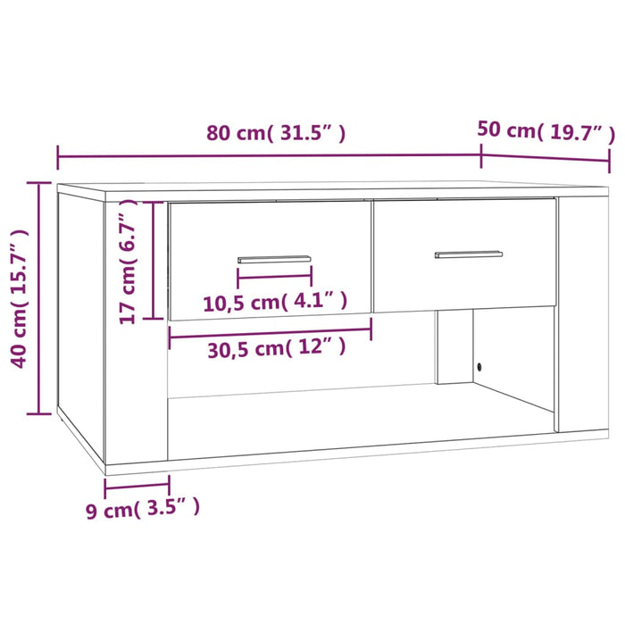 Salontafel 80X50X40 Cm Bewerkt Hout