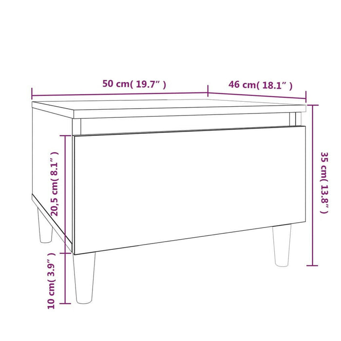 Bijzettafels 2 St 50X46X35 Cm Bewerkt Hout Bruin Eikenkleur