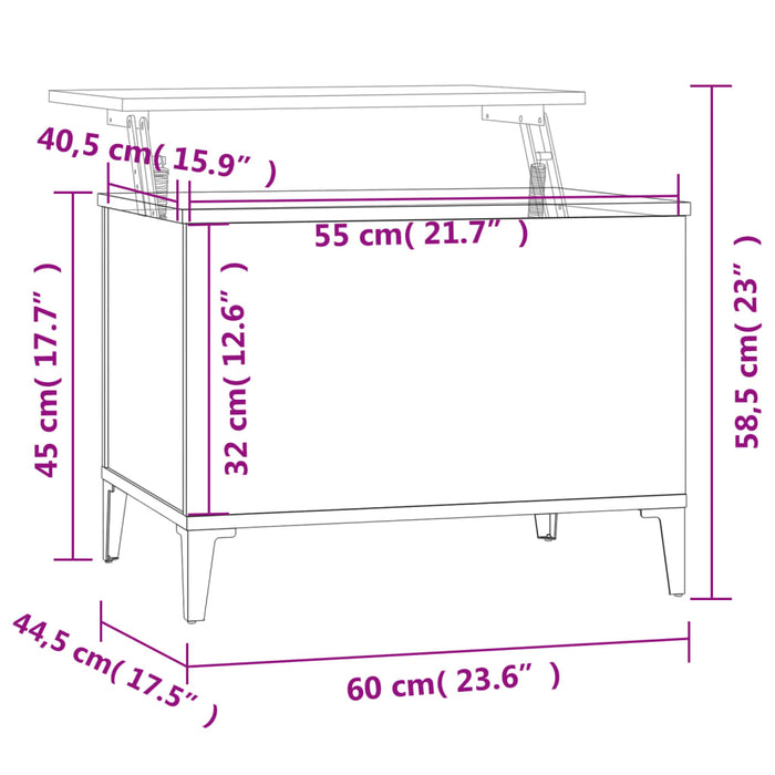 Salontafel 60X44,5X45 Cm Bewerkt Hout