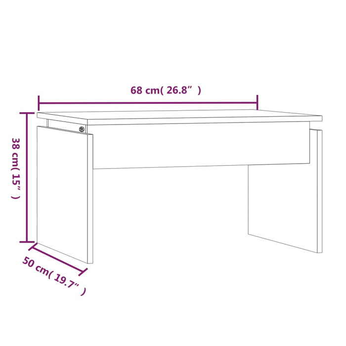 Salontafel 68X50X38 Cm Bewerkt Hout Eiken