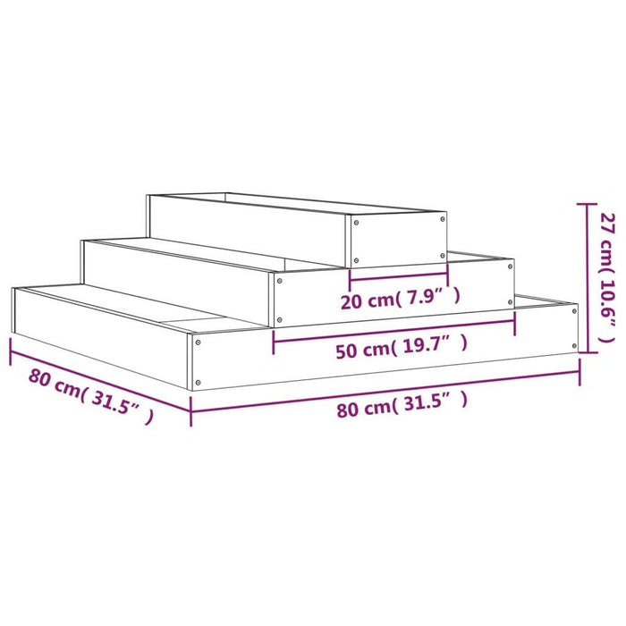 Plantenbak 80X80X27 Cm Massief Douglashout