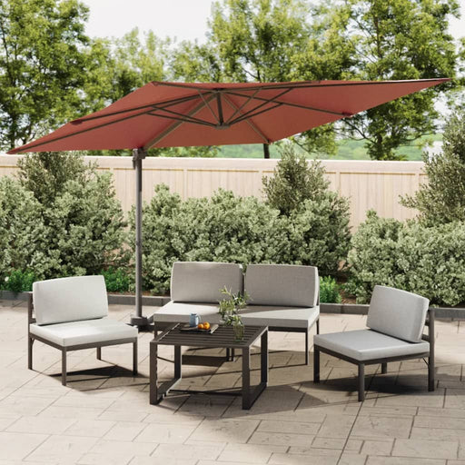 Zweefparasol Met Aluminium Paal 300X300 Cm Terracottakleurig