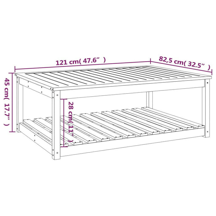 Tuintafel 121X82,5X45 Cm Massief Grenenhout