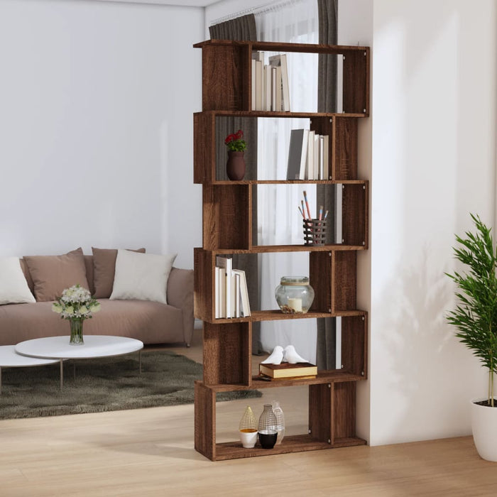 Boekenkast/Kamerscherm 80X24X192 Cm Bewerkt Hout Bruineiken