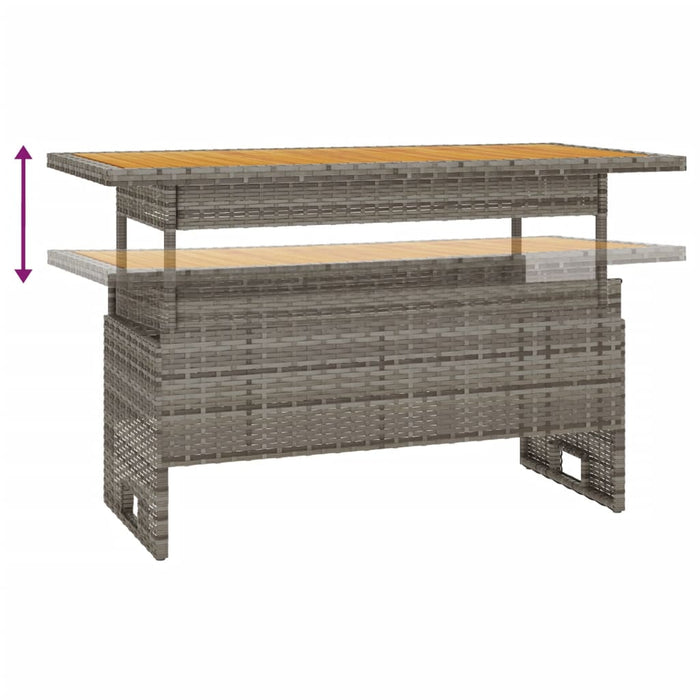 Tuintafel 100X50X43/63 Cm Acaciahout En Poly Rattan