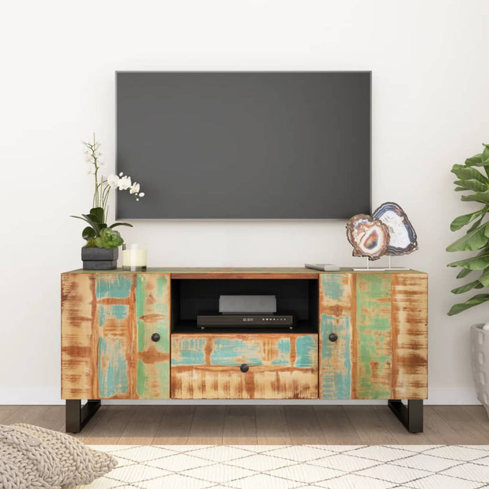 Tv-Meubel 105X33,5X46 Cm Massief Hout Gerecycled Bewerkt Hout