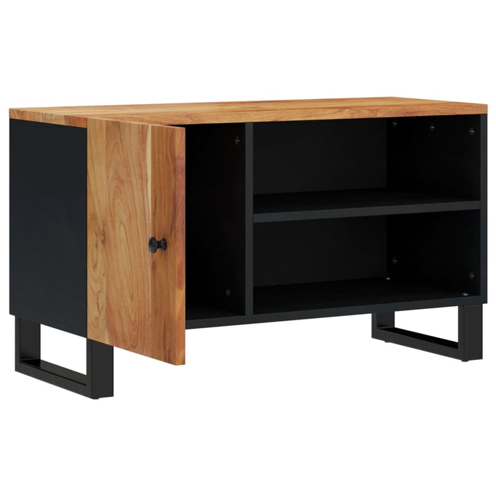 Tv-Meubel 80X33X46 Cm Massief Acaciahout En Bewerkt Hout