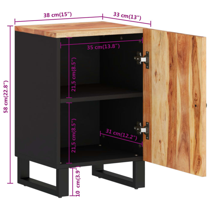 Badkamerkast 38X33X58 Cm Massief Acaciahout