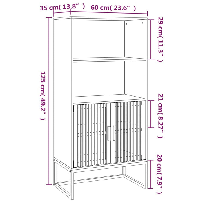 Hoge Kast 60X35X25 Cm Bewerkt Hout