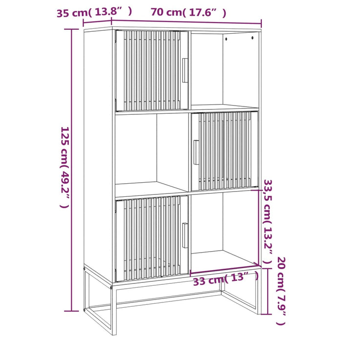 Hoge Kast 70X35X25 Cm Bewerkt Hout