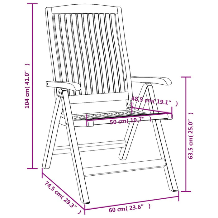 Tuinstoelen Verstelbaar Massief Teakhout