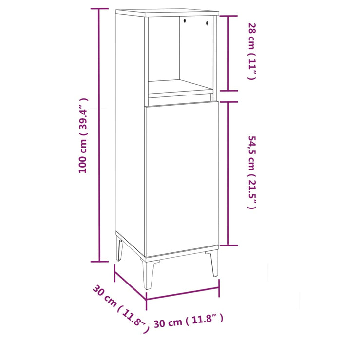 Badkamerkast 30X30X00 Cm Bewerkt Hout