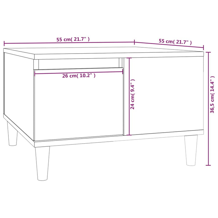 Salontafel 55X55X36,5 Cm Bewerkt Hout