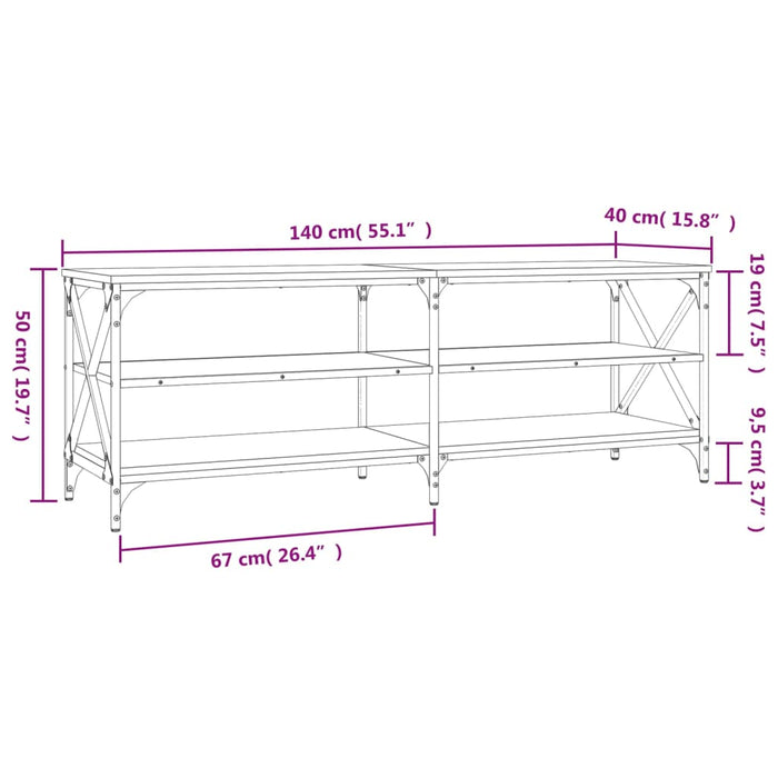 Tv-Meubel 40X40X50 Cm Bewerkt Hout Bruin Eikenkleur