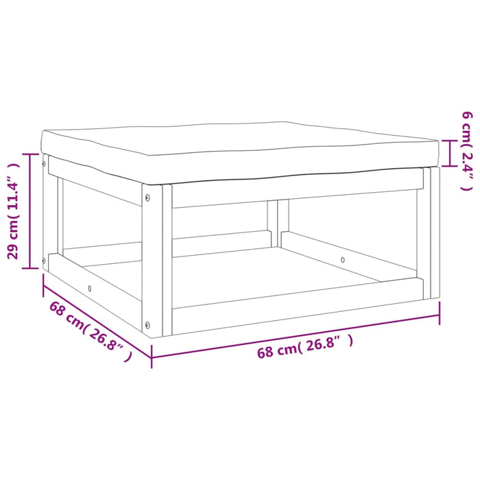 7-Delige Loungeset Met Kussens Massief Hout