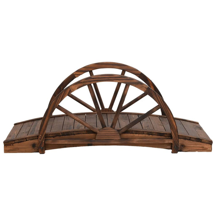 Tuinbrug Met Half Wiel 99X50X38 Cm Massief Vurenhout