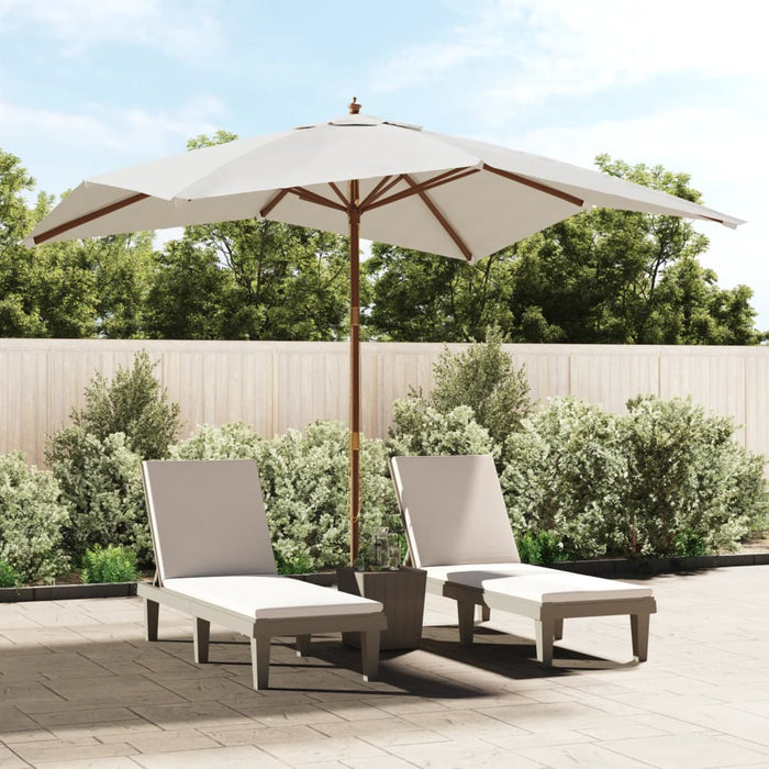 Parasol Met Houten Paal 300X300X273 Cm Azuur