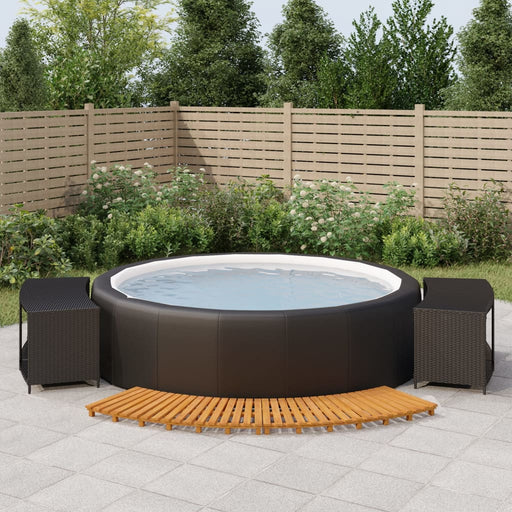 Hottub-Ombouw Poly Rattan Massief Acaciahout