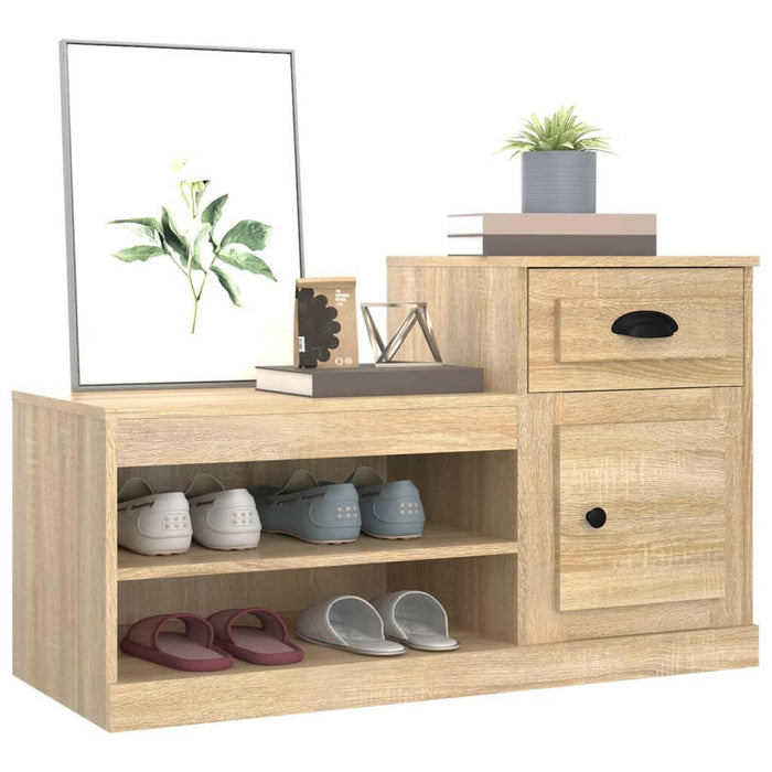 Schoenenkast 100X42X60 Cm Bewerkt Hout Sonoma Eikenkleurig