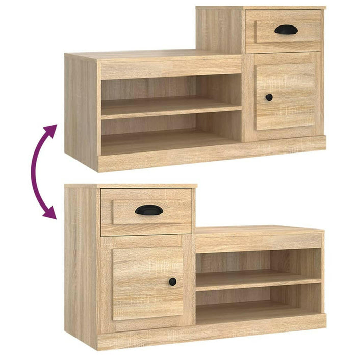 Schoenenkast 100X42X60 Cm Bewerkt Hout Sonoma Eikenkleurig