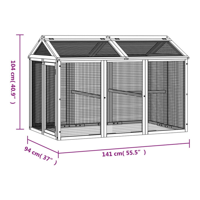 Dierenren 141X94X104 Cm Massief Grenenhout Kleurig