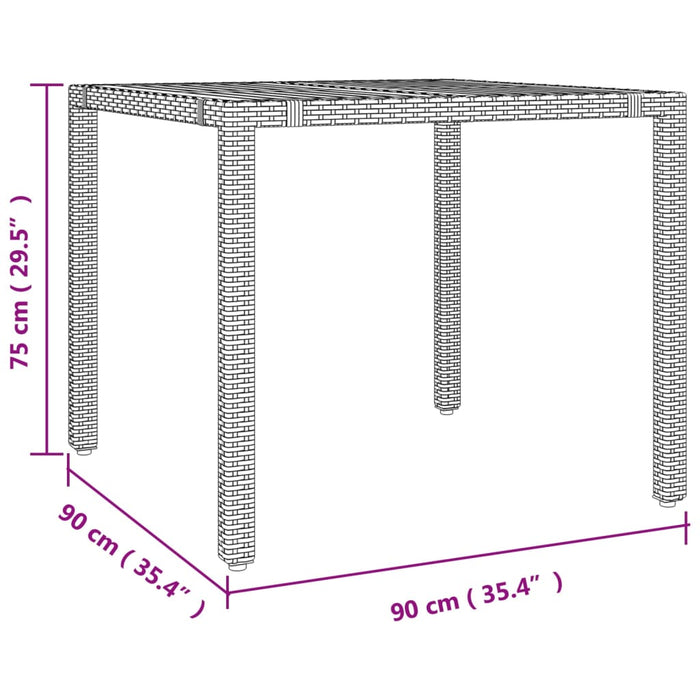 5-Delige Tuinset Poly Rattan En Massief Acaciahout Zwart