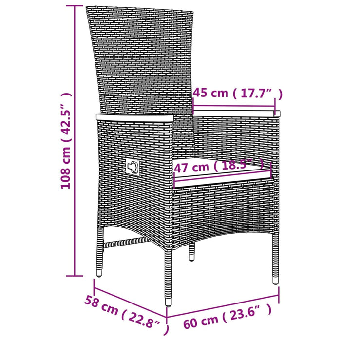 Loungeset Poly Rattan En Massief Acaciahout Grijs